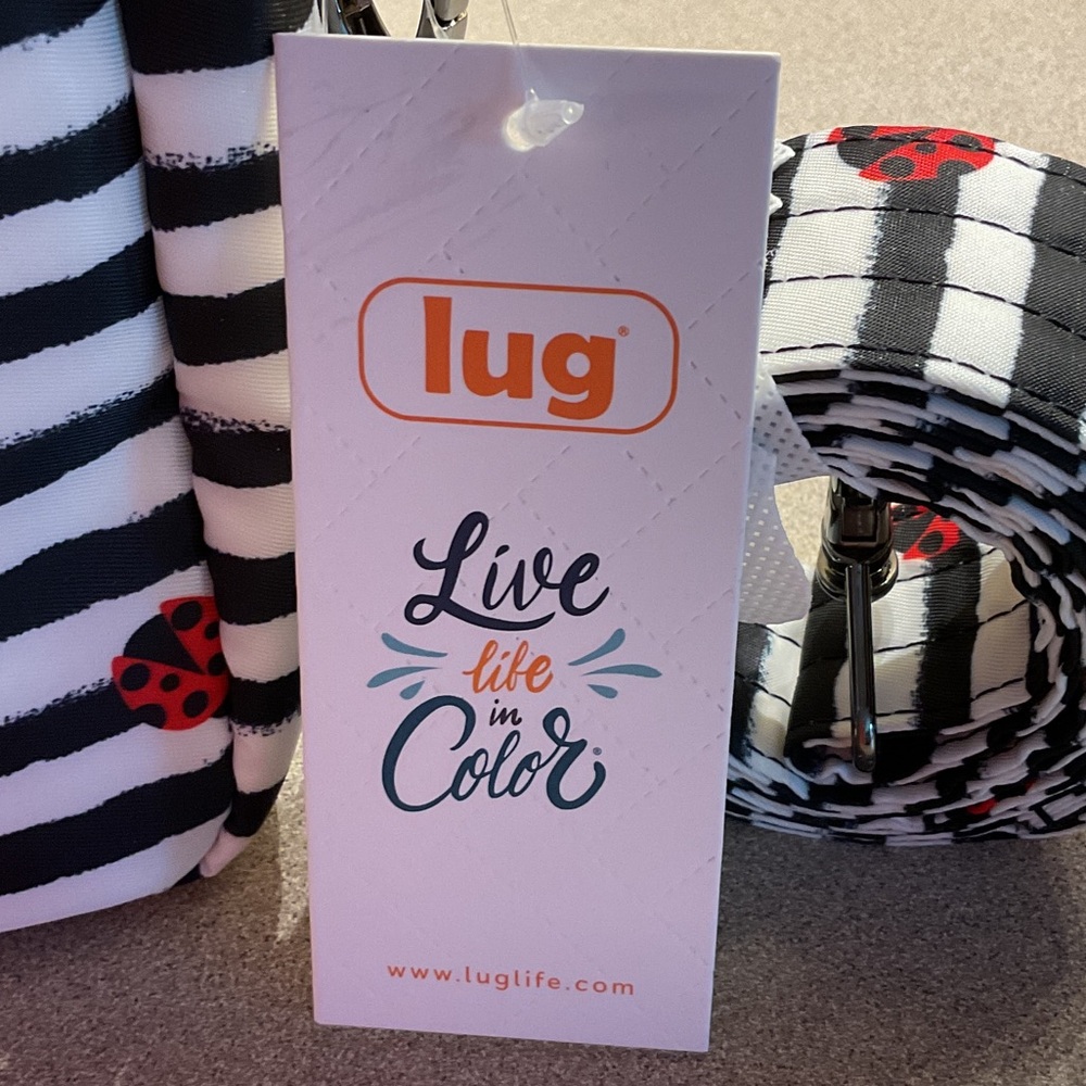 Lug Black and White Striped Crossbody with Ladybug Design - Picture 9 of 10